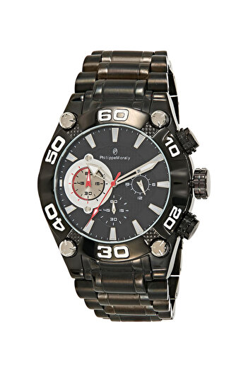 Philippe Moraly Men's Stainless Steel Chronograph Watch MC1333BBW