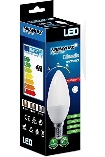Milanlux Led Bulb, Non-Dimmable , 560 Lumen, Day-Light White (6500), 7W , E14 Base, Buy 3 Get 2 Free