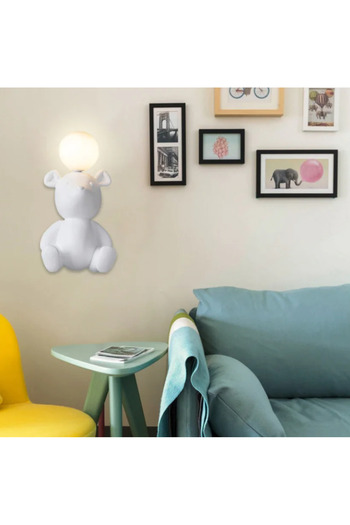 LUXXO Aplica pentru camera copilului, de interior, IP44, Polar Bear, 1xG4, Alba