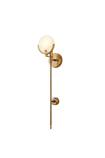LUXXO Wand wall lamp, 1xE14, aluminum body, white acrylic, 62x12x7cm