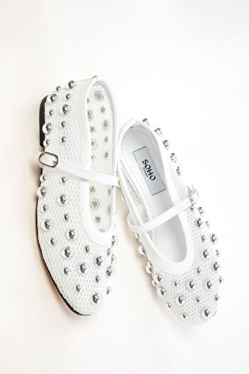 SOHO White Women's Ballerinas 20795