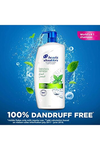Head&Shoulders Head & Shoulders Menthol Refresh Anti-Dandruff Shampoo 1000ml For Normal Hair, Flake-Free Scalp