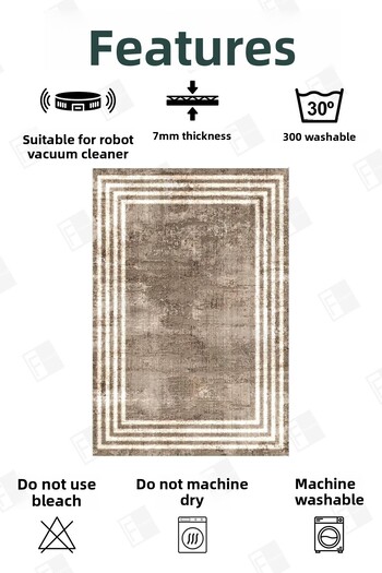 Faiend Set of 2 Non-slip Based Bathroom Rug and Mat - Washable Toilet Seat Set (7)