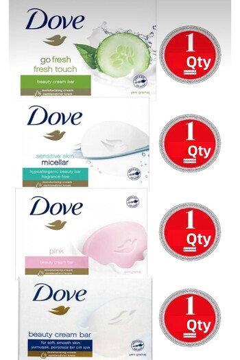 Dove Original Super Beauty Soap - Family Pack of 4, 90g X 4 Pieces