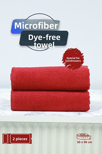 denizlicotton Special Dye-Repellent Microfiber Hair Towel for Hairdressers 50X90 cm Set of 2