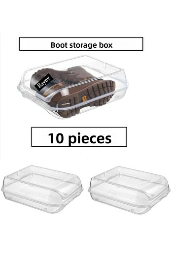Bayev 10 Pieces Boots Storage Box Maxi Size Shoes Storage Box Winter Shoe Rack Organizer