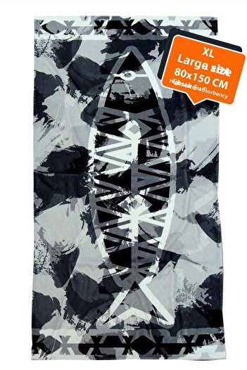 HAMUR Beach Towel Fish Gray 80x150 cm E43pr0650026hm