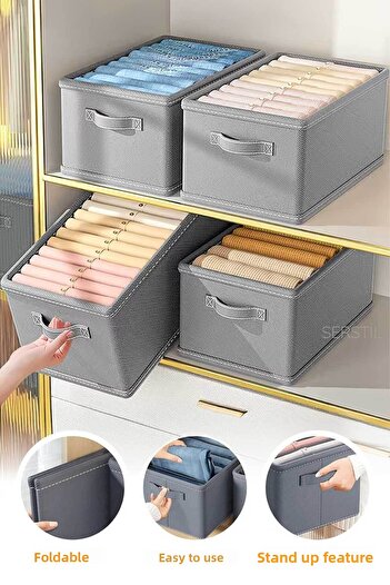 Serstil Clothes Storage Box Organizer 45X25X20Cm