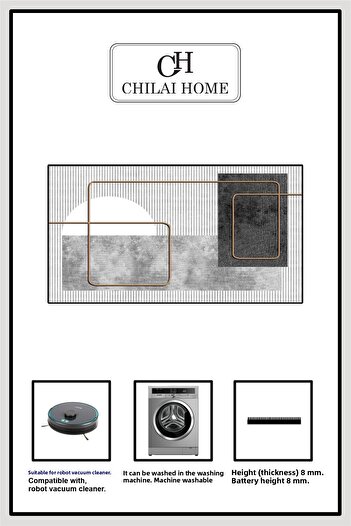 Chilai Home Gray 2-Piece Bath Mat Grasva Djtbanyo