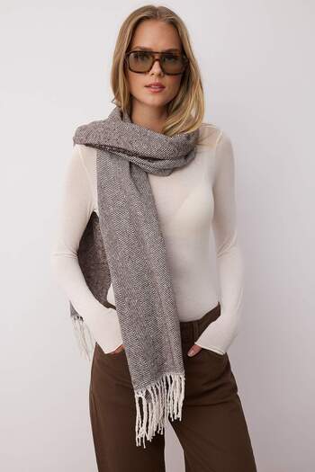 Trendyol Collection Καφέ Γυναικείο Κασκόλ με απαλή υφή TWOAW22AT0039