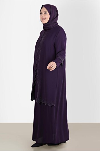 Alvina Crepe Dress - Stone Detailed, Model 20244