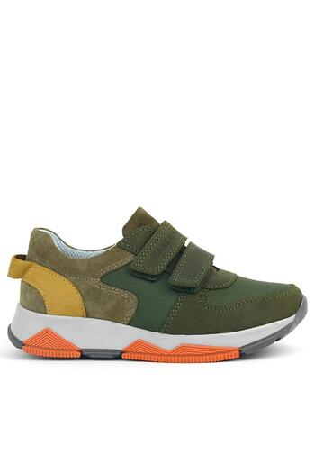 Rakerplus Genuine Leather Green Kids Velcro Sneakers Sports Shoes