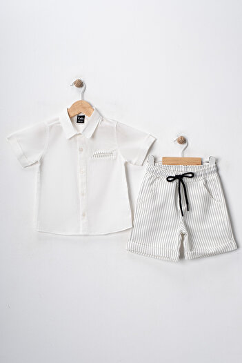 tinytrends Boy's Summer Double Suit Capri Shorts and Shirt