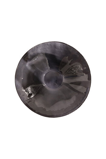 Generic Luxury glass serving plate, 100% Turkish made, gray color (diameter: 30 cm) - for elegance