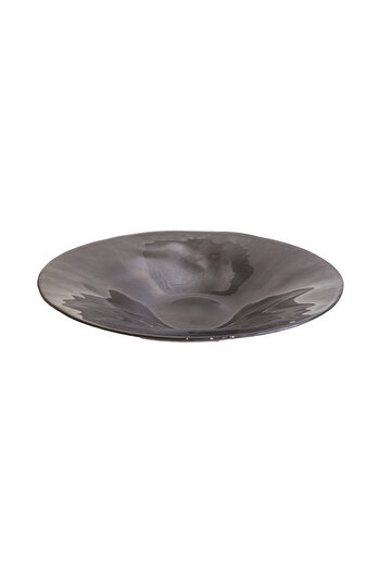 Generic Luxury glass serving plate, 100% Turkish made, gray color (diameter: 30 cm) - for elegance