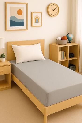 COTENCONCEPT 120 X 200 X 30 cm Plain Cotton Single Elastic Fitted Combed Cotton Bed Sheet
