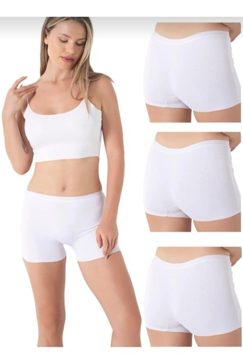 deniz iç giyim Laser Cut Seamless Boxer - White Corset Boxer