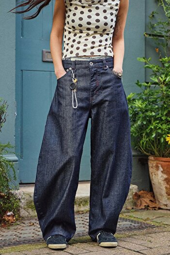 september island Dark Navy Blue Shalwar Cocoon Trousers