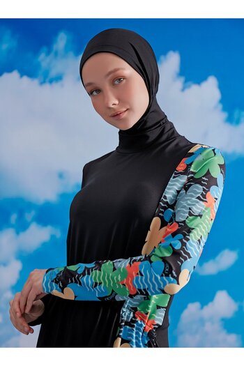 MAYOU Stylish Hijab Swimsuit with Stopper - Black -
