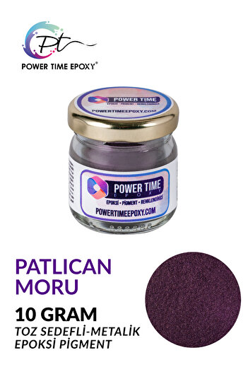 POWER TIME EPOXY Sedefli Metalik Toz Pigment Boya 10 Gram/ Patlıcan Moru / Epoksi Için