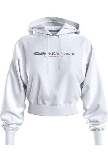 Calvin Klein Women's Ck Slogan Hoodie Sweatshirt