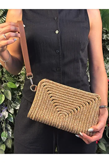 MaVaux Чанта клъч Soho Wicker Look от кожена смес