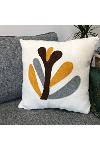 Zera Punch Embroidered Linen Luxury Throw Pillow Case 2 Pieces