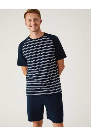 Marks & Spencer Saf Pamuklu Kısa Kollu Pijama Takımı