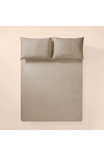Penelope 100% Cotton Percale Fitted Sheet 180X200 cm Stone Color - Pure Series