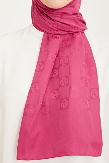 Armine Trend Life Jacquard Fuchsia a Logo Checker Pattern Shawl 21045