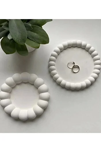 Ferre Home Istanbul Set of 2 Decorative Modern Plates Jewelry Plate Coasters