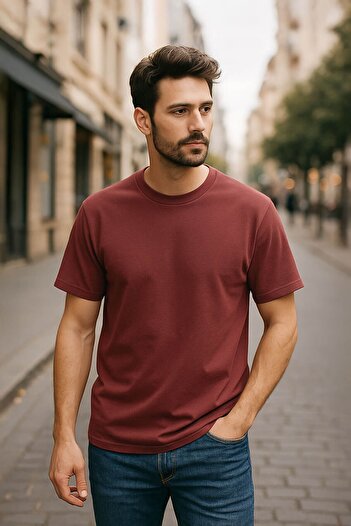 MARKAPIA Men's 100% Cotton Basic T-shirt