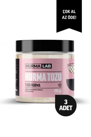HurmaLab Hurma Tozu 280 gr. 3'lü Ekonomik Paket