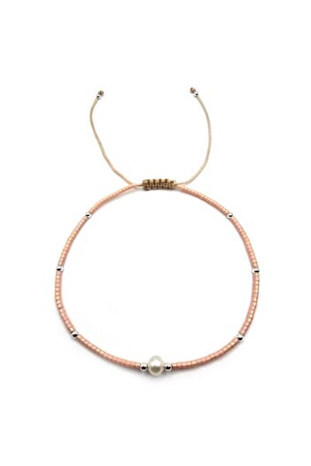 Lexy's Boutique Ankle Bracelet, Handmade, Silver, , Miyuki Beads, Cultured Pearls