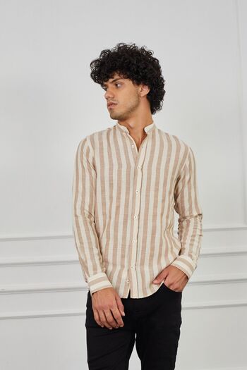 jack carisma ΑΝΔΡΙΚΟ ΠΟΥΚΑΜΙΣΟ SLIM FIT ΡΙΓΕΣ ΒΑΜΒΑΚΙ ETAMINE