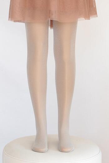 Daymod Sun Glitter Children's Pantyhose Bone Silver