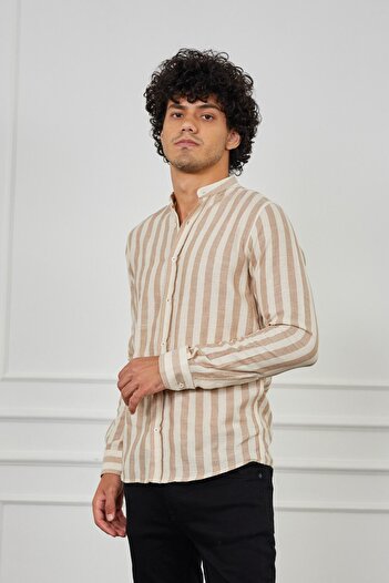jack carisma ΑΝΔΡΙΚΟ ΠΟΥΚΑΜΙΣΟ SLIM FIT ΡΙΓΕΣ ΒΑΜΒΑΚΙ ETAMINE