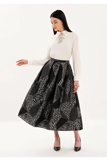 Guzella Premium Organza Pleated Midi (90cm) Length Princess Skirt