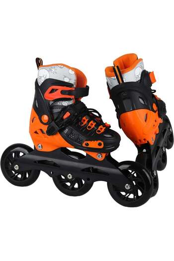 Toybox Adjustable Skates Light Up 3 Wheels Helmet & Guards Professional Skating Shoes-Small 31-34