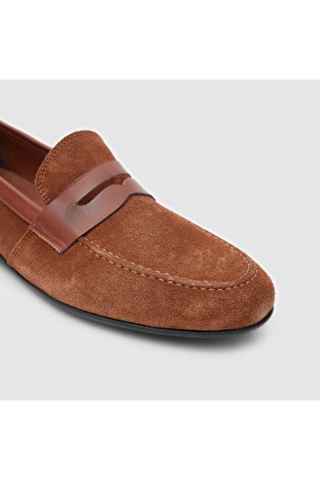 TOGO Taba Süet Hakiki Deri Erkek Loafer Ayakkabı [052099]