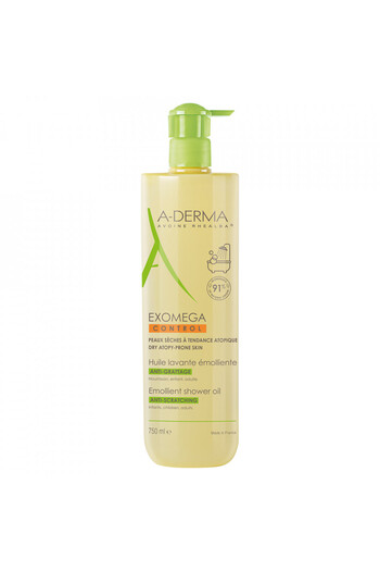 A-DERMA Exomega Control Shower Oil for dry and atopic skin, Bath Oil, 750 ml
