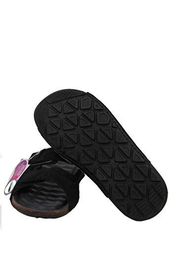 Forelli 49107 Genuine Leather Men's Slippers - Black Nubuck