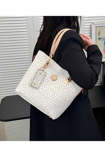 Generic 6 Pieces Of Fashionable Bone Pattern One-shoulder Crossbody Bag Handbag Key Bag