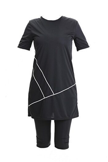 sefamerve Short Sleeve Pool Swimsuit 2501-01 Black