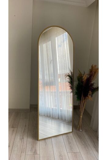 Ersan Dizayn Metal Çerçeve Gold Oval Ayaklı Boy Aynası 65x180 Cm