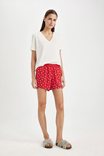 DeFacto Natural Sleeping Shorts - Regular Fit, Pajama Bottom Fall in Love Model B8697Ax24Sm