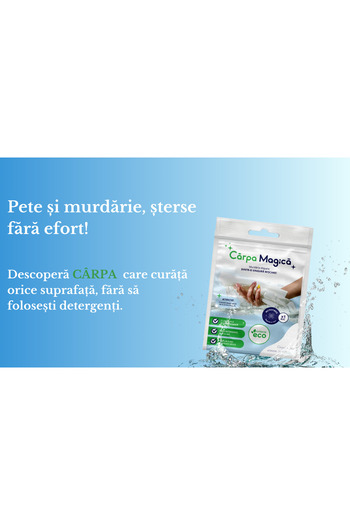 INNOVIO Pachet 3 x Carpa Magica, Laveta Microfibra 40x40 cm si 4 x Burete Magic, Curatare fara Detergent