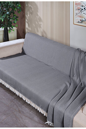Miracolo Home Pamuklu Önden Saçaklı 170x210 Koltuk Örtüsü