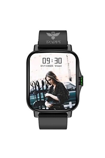 Tzappy Smartwatch Tzappy, Bluetooth Calls, Music Playback, Sleep Monitoring, Blood Pressure and Oxygen Meas