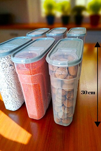 SWENCRAFT 6 Liter 6 Pieces Food Storage Container Pantry Box Set of 6 Luxury Stylish Box Gray